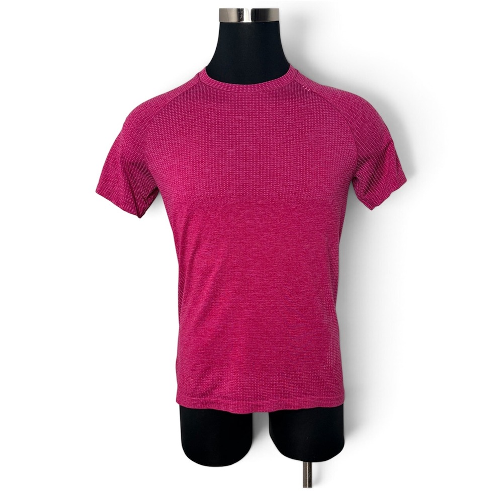 Lululemon Metal Vent Tech SS Shirt Men M Sonic Pink Wild Berry Mesh LM3DOWS